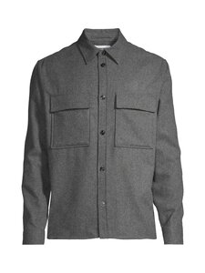 J.Lindeberg - Pealissärk Flat Wool Overshirt - U242 DARK GREY MELANGE | Stockmann