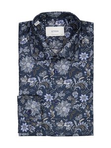 Eton - Contemporary Fit Floral Print Signature -kauluspaita - 27 DARK BLUE | Stockmann