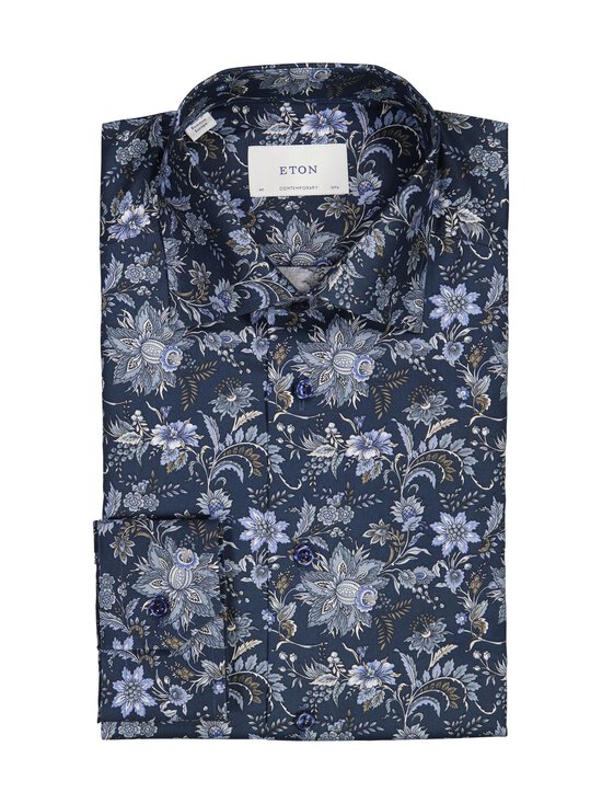 Eton Contemporary Fit Floral Print Signature krekls ar apkakli