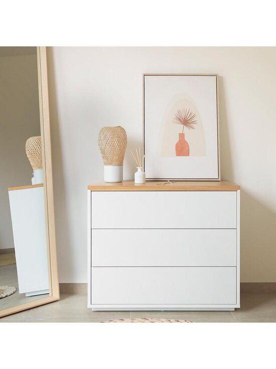 Kave Home - Abilen-lipasto tammi/valkoinen 90 x 75 cm - WHITE | Stockmann - photo 4