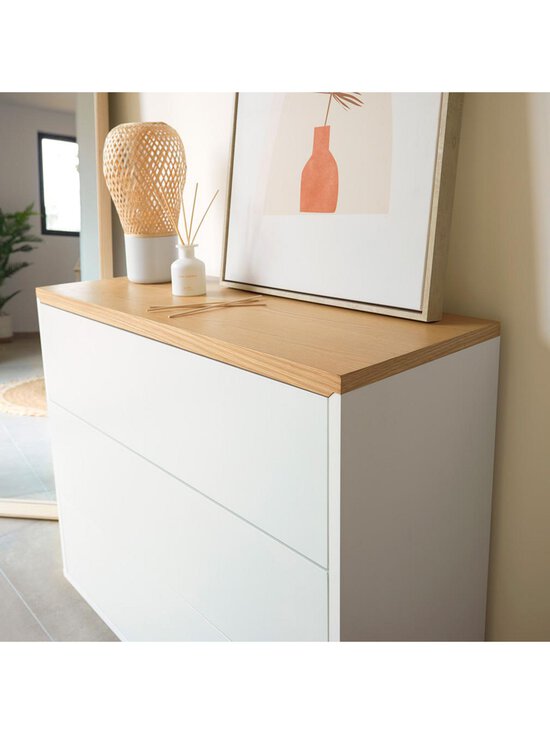 Kave Home - Abilen-lipasto tammi/valkoinen 90 x 75 cm - WHITE | Stockmann - photo 5