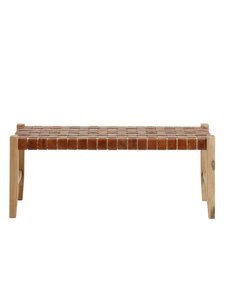 Kave Home - Calixta-penkki ruskea nahka L 120 cm - BEIGE | Stockmann