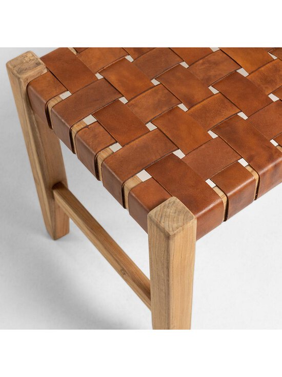 Kave Home - Calixta-penkki ruskea nahka L 120 cm - BEIGE | Stockmann - photo 3