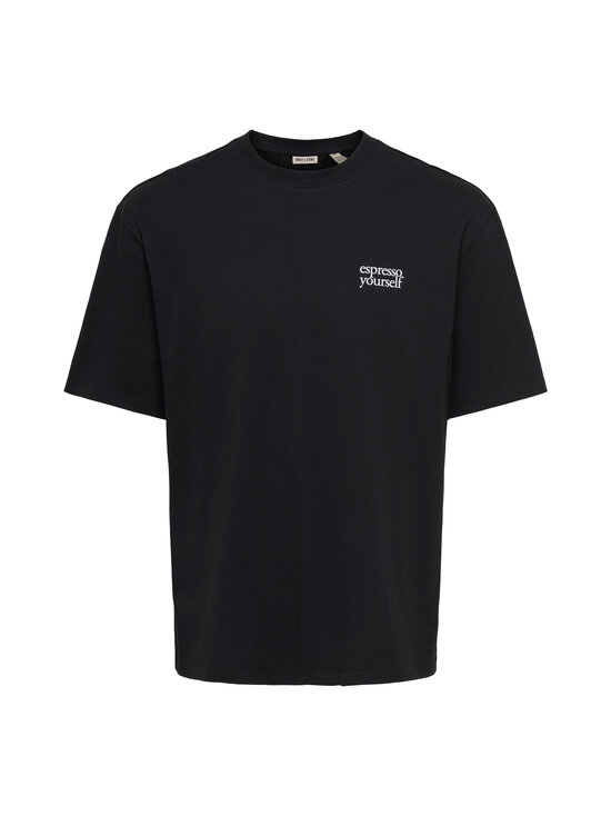 Only & Sons - OnsFred Drinks Life Relaxed t-paita - BLACK PRINT:ESPRESSO YOURSELF | Stockmann - photo 1