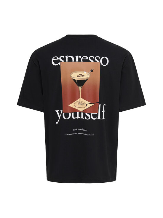 Only & Sons - OnsFred Drinks Life Relaxed t-paita - BLACK PRINT:ESPRESSO YOURSELF | Stockmann - photo 2
