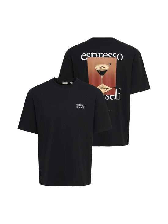 Only & Sons - OnsFred Drinks Life Relaxed t-paita - BLACK PRINT:ESPRESSO YOURSELF | Stockmann - photo 4