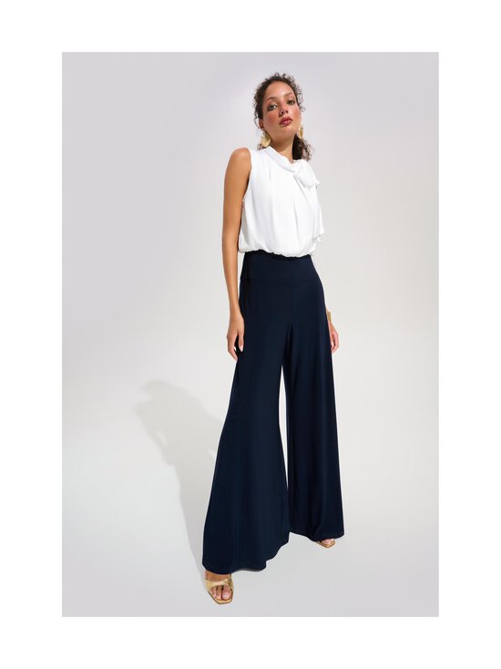 Joseph Ribkoff - Silky And Satin Wide Leg Jumpsuit With Contrast -haalari - 2229 MIDNIGHT BLUE/VANILLA | Stockmann - photo 2