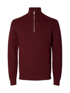Selected - SlhDane Half Zip kokvilnas trikotāža - TAWNY PORT | Stockmann