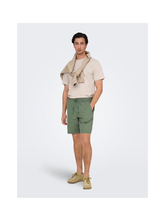 Only & Sons - OnsLinus-puuvilla-pellavashortsit - SEA SPRAY | Stockmann - photo 4