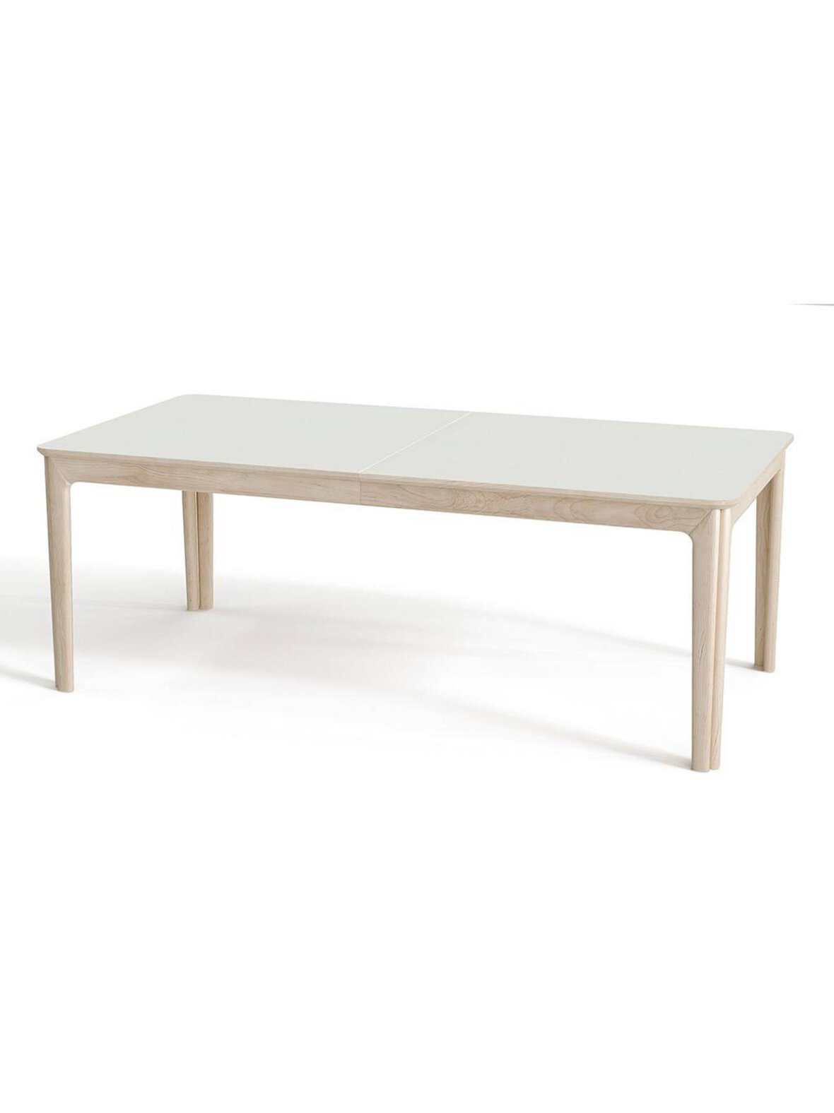 #27- jatkettava ruokapöytä valkoinen/valkoöljytty tammi 101 x 205/358 cm