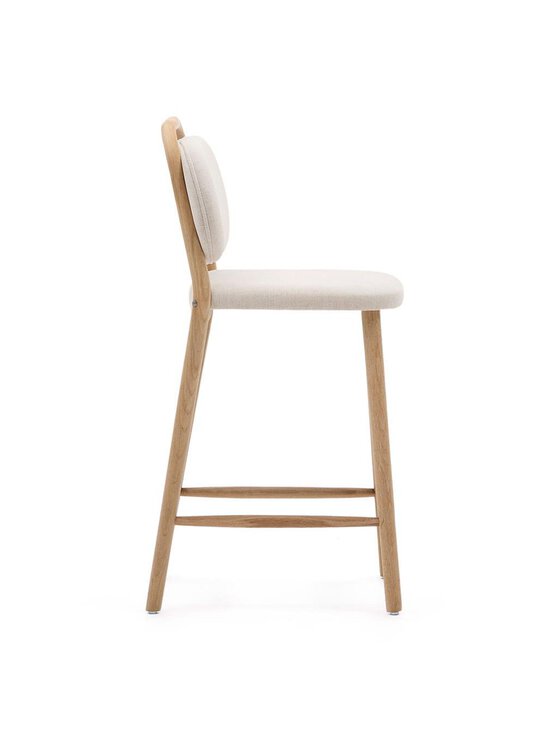 Kave Home - Helda-baarijakkara beige chenille-kangas / tammi K 65 cm - BEIGE | Stockmann - photo 3