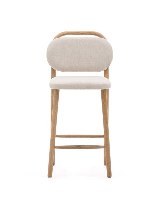 Kave Home - Helda-baarijakkara beige chenille-kangas / tammi K 65 cm - BEIGE | Stockmann - photo 2