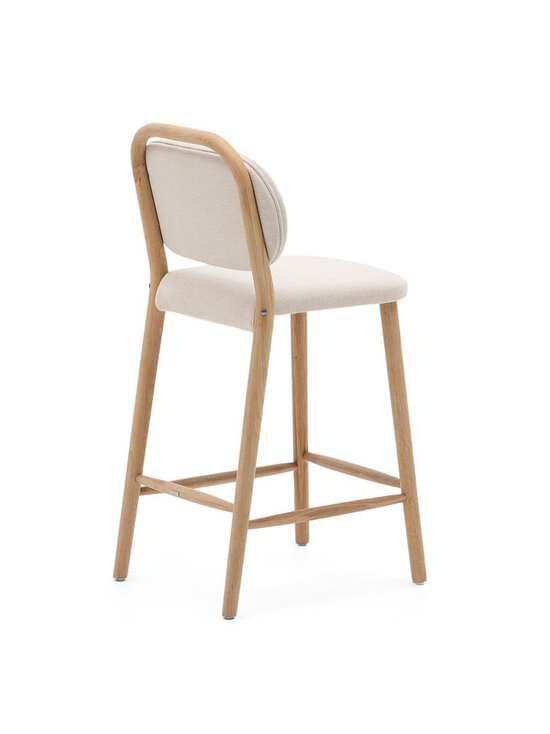 Kave Home - Helda-baarijakkara beige chenille-kangas / tammi K 65 cm - BEIGE | Stockmann - photo 4