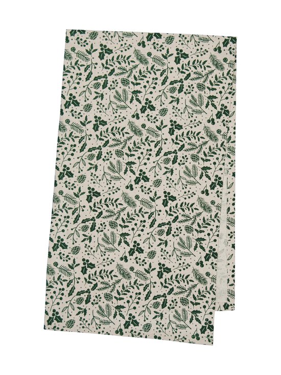 Casa Stockmann - Natal-kaitaliina - NATURAL LINEN/GREEN COMBO | Stockmann - photo 1
