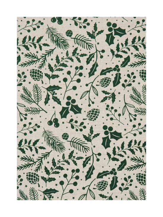 Casa Stockmann - Natal-kaitaliina - NATURAL LINEN/GREEN COMBO | Stockmann - photo 2