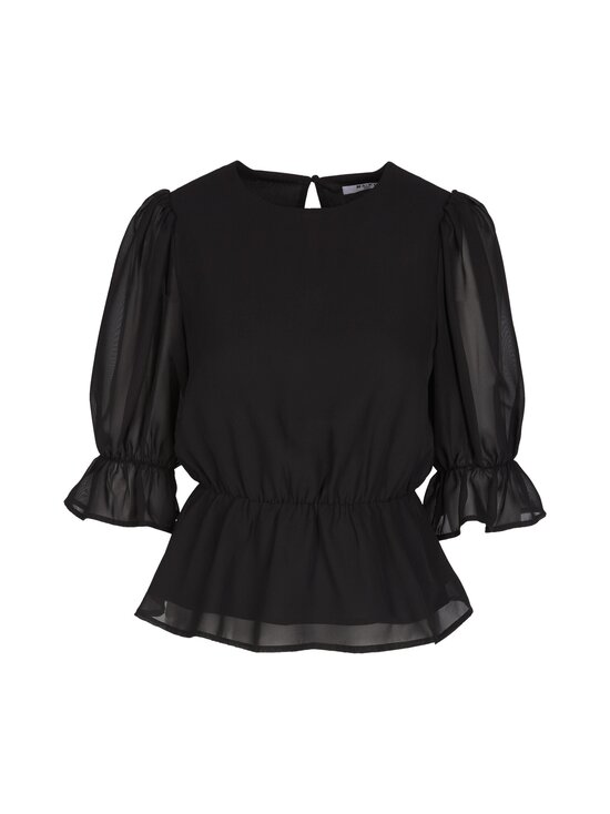 Puff Sleeve Chiffon Blouse -pusero