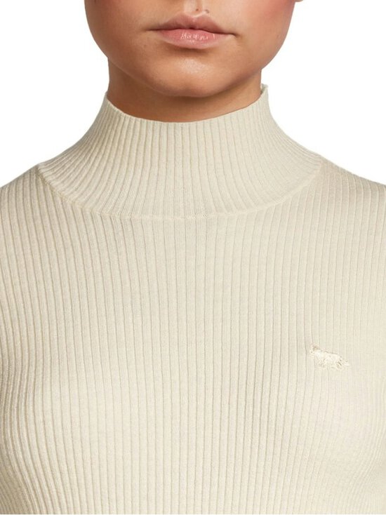 Maison Kitsuné - Baby Fox Fine Rib -pooloneule - 0383 ECRU | Stockmann - photo 4