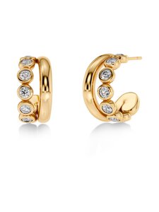 Edblad - Grace Hoops L - kullatut korvakorut - GOLD | Stockmann