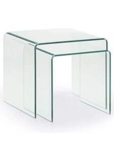 Kave Home - Burano-sivupöytäsetti - LÄPINÄKYVÄ | Stockmann