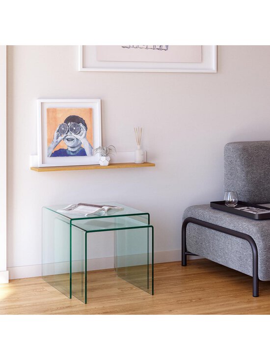 Kave Home - Burano-sivupöytäsetti - LÄPINÄKYVÄ | Stockmann - photo 3