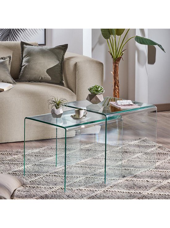 Kave Home - Burano-sivupöytäsetti - LÄPINÄKYVÄ | Stockmann - photo 4