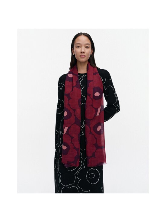 Marimekko - Fiore Unikko -huivi - 343 DARK RED, DARK VIOLET, ROSE | Stockmann - photo 2