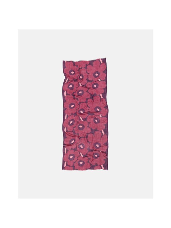 Marimekko - Fiore Unikko -huivi - 343 DARK RED, DARK VIOLET, ROSE | Stockmann - photo 3