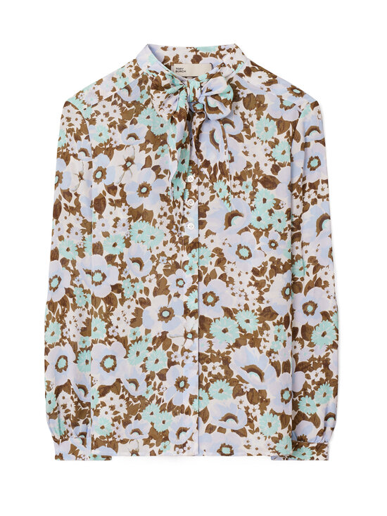 Tory Burch - Printed Bow -viskoosipaita - 407 BLUE FLORAL | Stockmann - photo 1