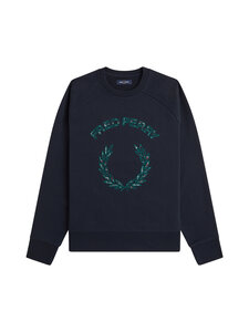 Fred Perry - Tartan Applique -collegepaita - 608 NAVY | Stockmann