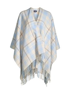 Lexington - Rūtains vilnas pončo - 106 OFF WHITE/LT BLUE CHECK | Stockmann