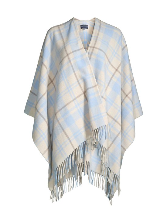 Lexington - Rūtains vilnas pončo - 106 OFF WHITE/LT BLUE CHECK | Stockmann - photo 1