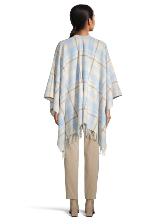 Lexington - Rūtains vilnas pončo - 106 OFF WHITE/LT BLUE CHECK | Stockmann - photo 3