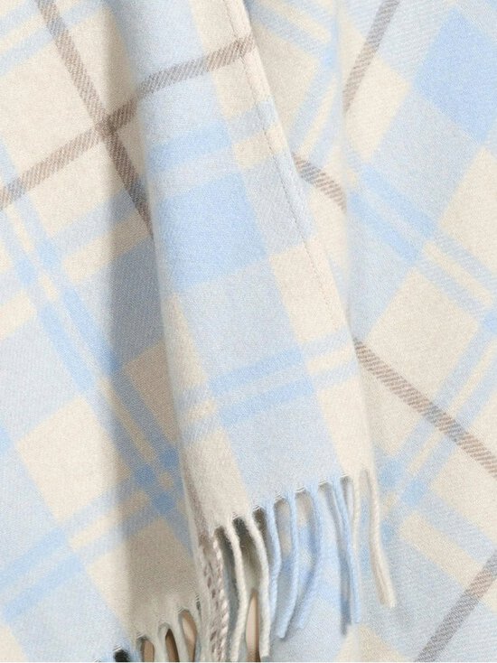 Lexington - Rūtains vilnas pončo - 106 OFF WHITE/LT BLUE CHECK | Stockmann - photo 4