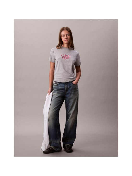 Calvin Klein Jeans - Fitted Script t-paita - P77 HISTORY GREY HEATHER | Stockmann - photo 5