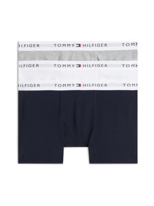 Tommy Hilfiger - Trunk Cotton -bokserit 3-pack - 0S6 GREY HTR / WHITE / NAVY BLUE | Stockmann
