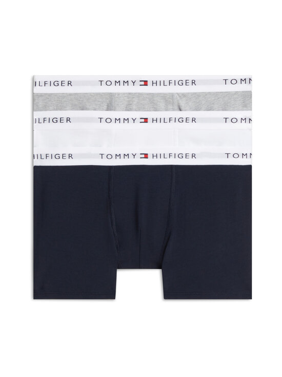 Tommy Hilfiger - Trunk Cotton -bokserit 3-pack - 0S6 GREY HTR / WHITE / NAVY BLUE | Stockmann - photo 1