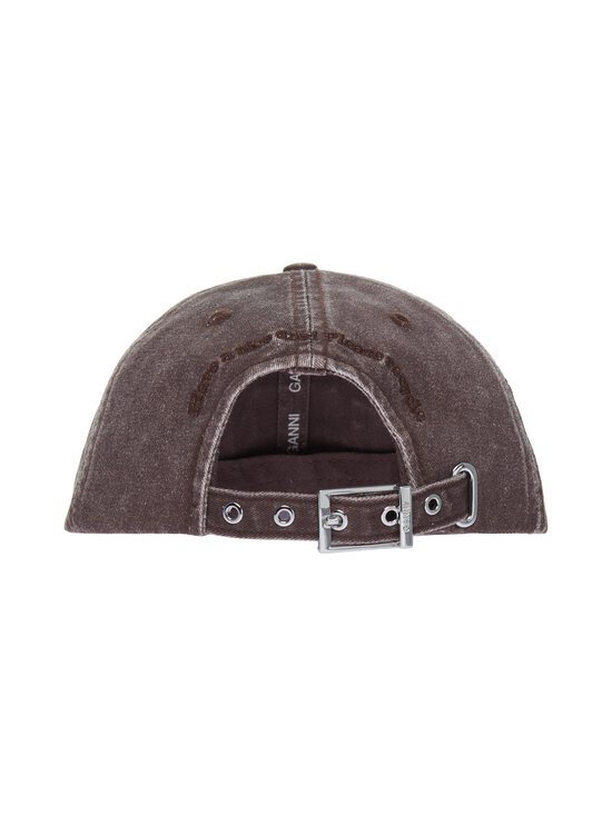 Ganni - Washed Canvas -lippalakki - 00B CHOCOLATE PLUM | Stockmann - photo 2