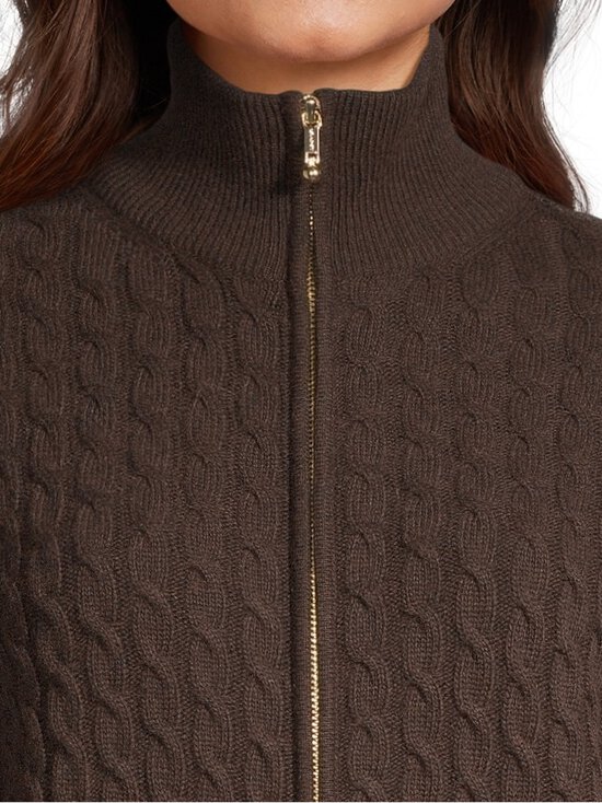 GANT - Vetoketjullinen palmikkoneuletakki - 202 DEEP BROWN | Stockmann - photo 4