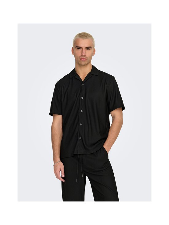 Only & Sons - OnsKari Life Relaxed Fit Resort krekls ar apkakli - BLACK - photo 3 Only & Sons - OnsKari Life Relaxed Fit Resort krekls ar apkakli - BLACK | Stockmann - photo 3