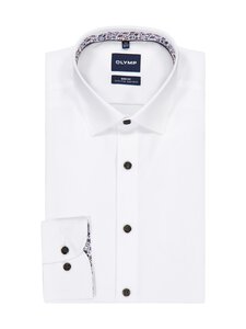 Olymp - Contrast Trim Body Fit -kauluspaita, erikoispitkät hihat - 00 WEISS | Stockmann