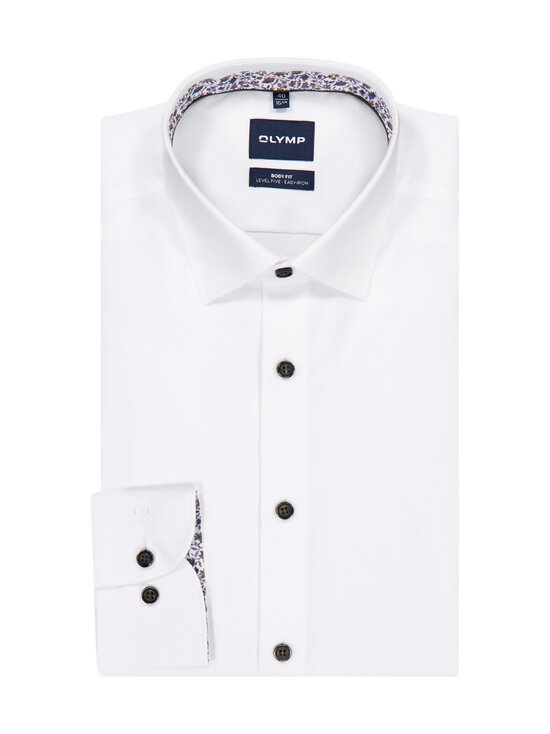 Olymp - Contrast Trim Body Fit -kauluspaita, erikoispitkät hihat - 00 WEISS | Stockmann - photo 1