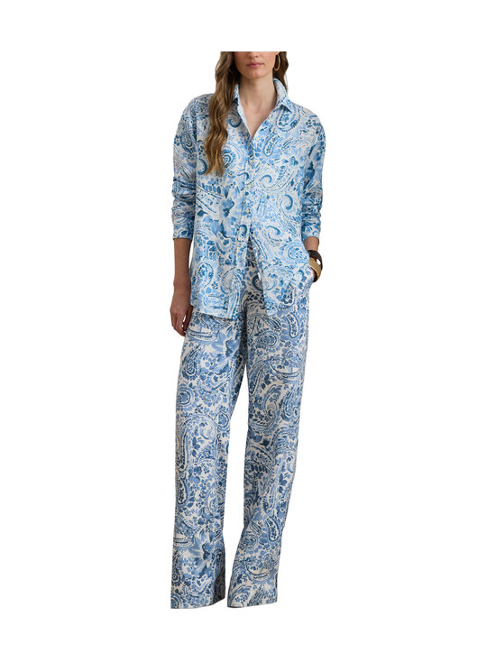Lauren Ralph Lauren - Leveälahkeiset housut - WHITE/BLUE | Stockmann - photo 7