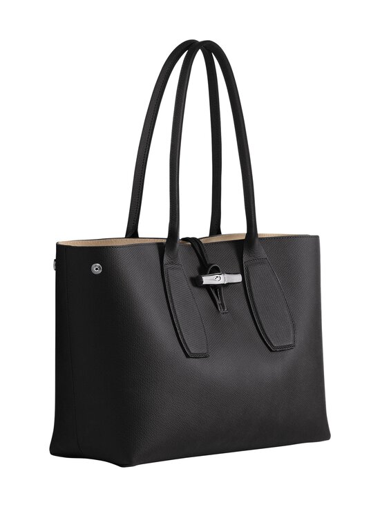 Longchamp - Roseau Shoulder L -nahkalaukku - 001 BLACK | Stockmann - photo 4