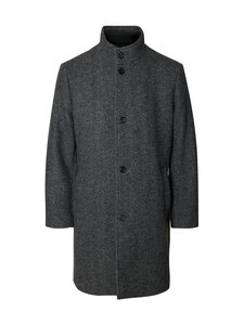 Selected - SlmRainar Wool Blend -villakangastakki - BLACK PATTERN:BLACK & WHITE | Stockmann