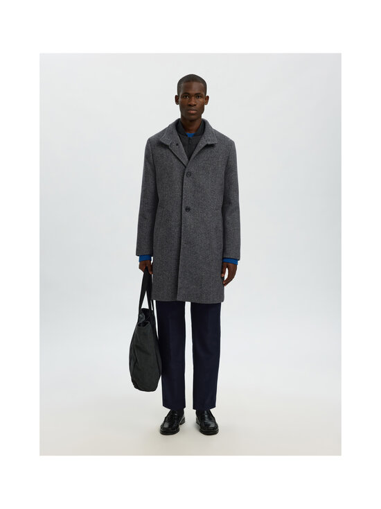 Selected - SlmRainar Wool Blend -villakangastakki - BLACK PATTERN:BLACK & WHITE | Stockmann - photo 2