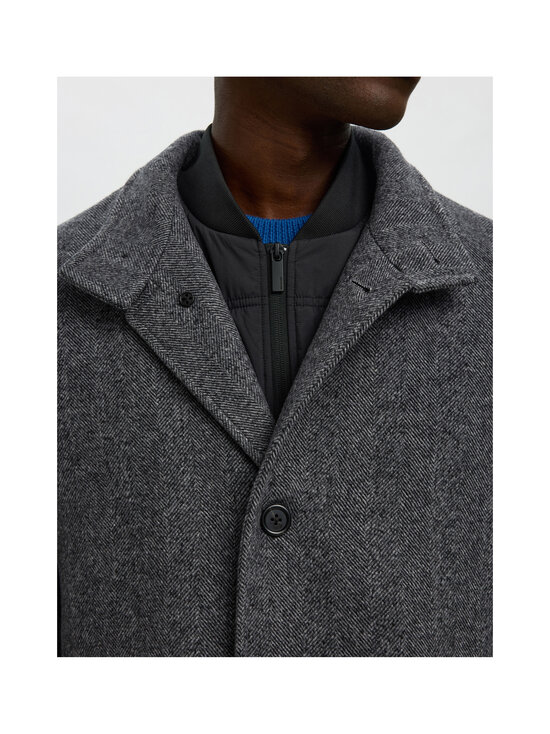 Selected - SlmRainar Wool Blend -villakangastakki - BLACK PATTERN:BLACK & WHITE | Stockmann - photo 3