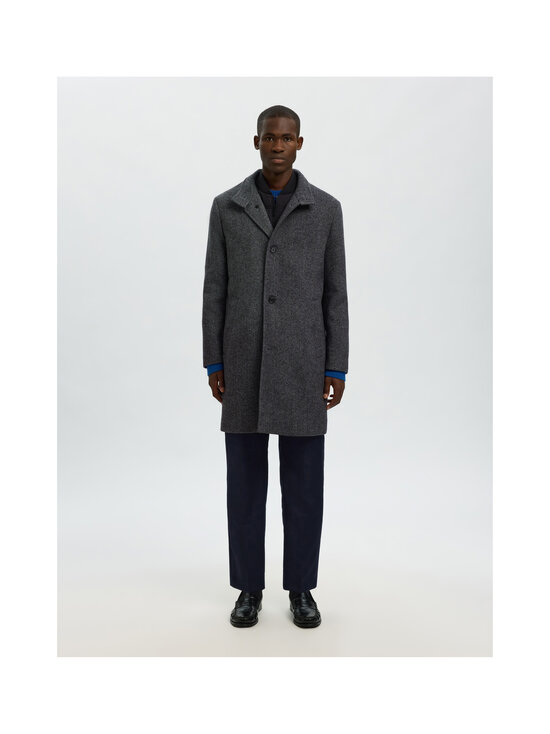 Selected - SlmRainar Wool Blend -villakangastakki - BLACK PATTERN:BLACK & WHITE | Stockmann - photo 6