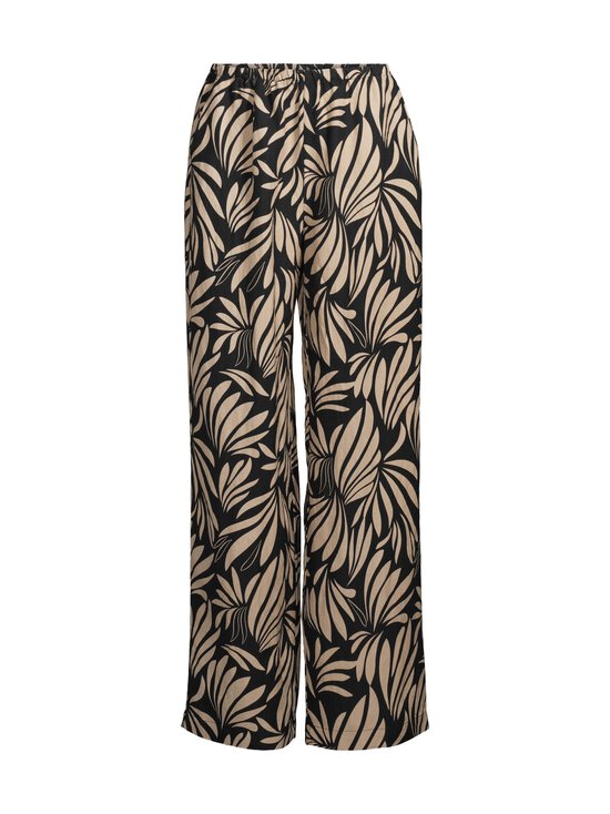 NOOM - Anette Wide Leg -pellavasekoitehousut - BLACK PRINT COMBO | Stockmann - photo 1