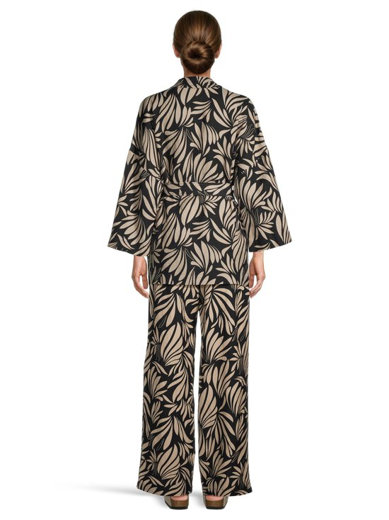 NOOM - Anette Wide Leg -pellavasekoitehousut - BLACK PRINT COMBO | Stockmann - photo 4