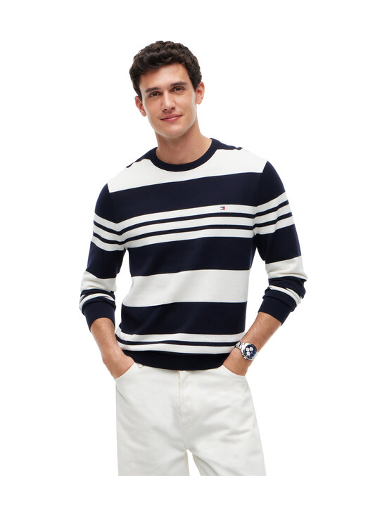 Tommy Hilfiger - Essential Cotton Crew -paita - 0A5 NAVY BLUE/IVORY PETAL | Stockmann - photo 1
